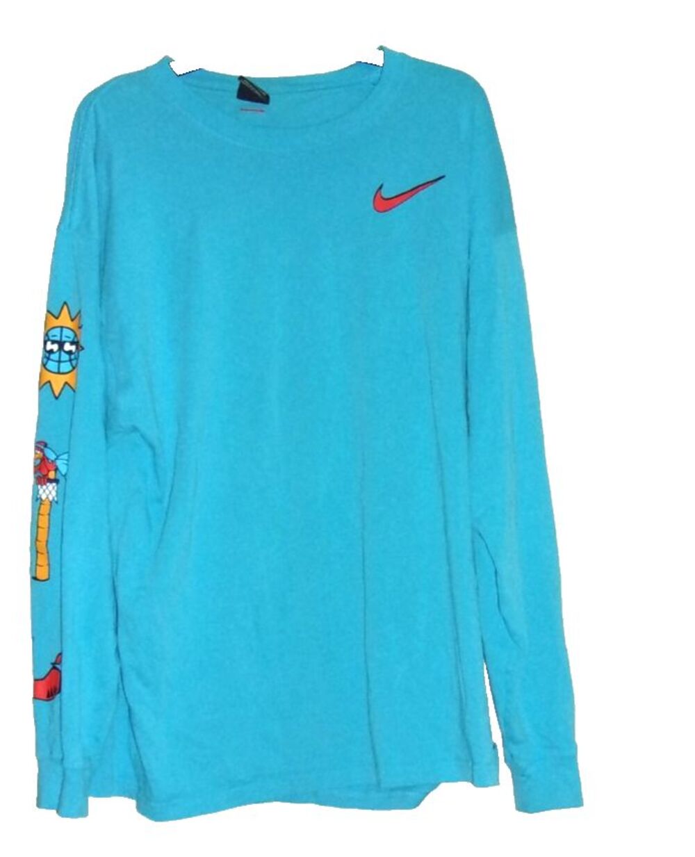 Nike Basketball Long Sleeve T-Shirt  Size XL City Exploration Mens Blue